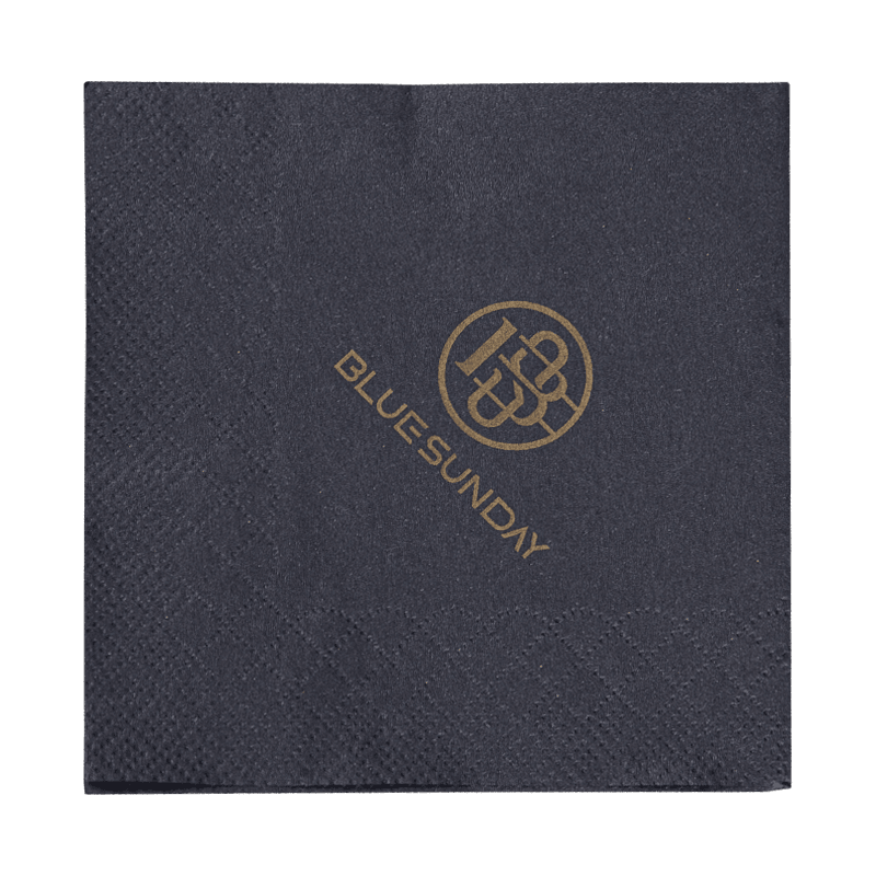 23x23 कालो कागजहरु नपकिन्स गोल्ड प्रिन्टिंग SJ4201 को साथ